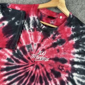 100 Thieves Shirt Mens XL Multicolor Tie Dye Gaming Logo Graphic Tee Esports